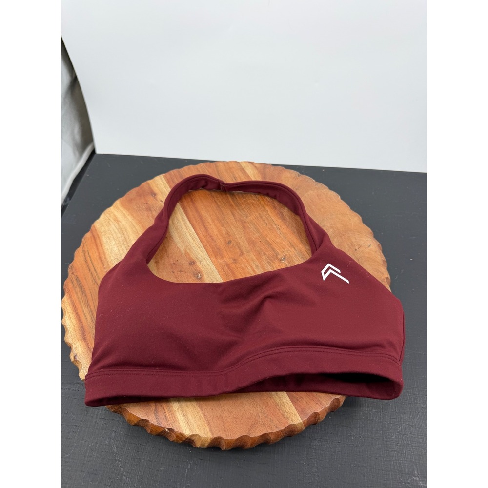 Oner active Halter Sports Bra Women 2XS Burgundy Activewear